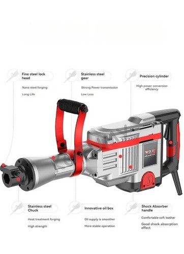 Martello elettrico 220V martello demolitore calcestruzzo resistente con scalpelli bit cippatura