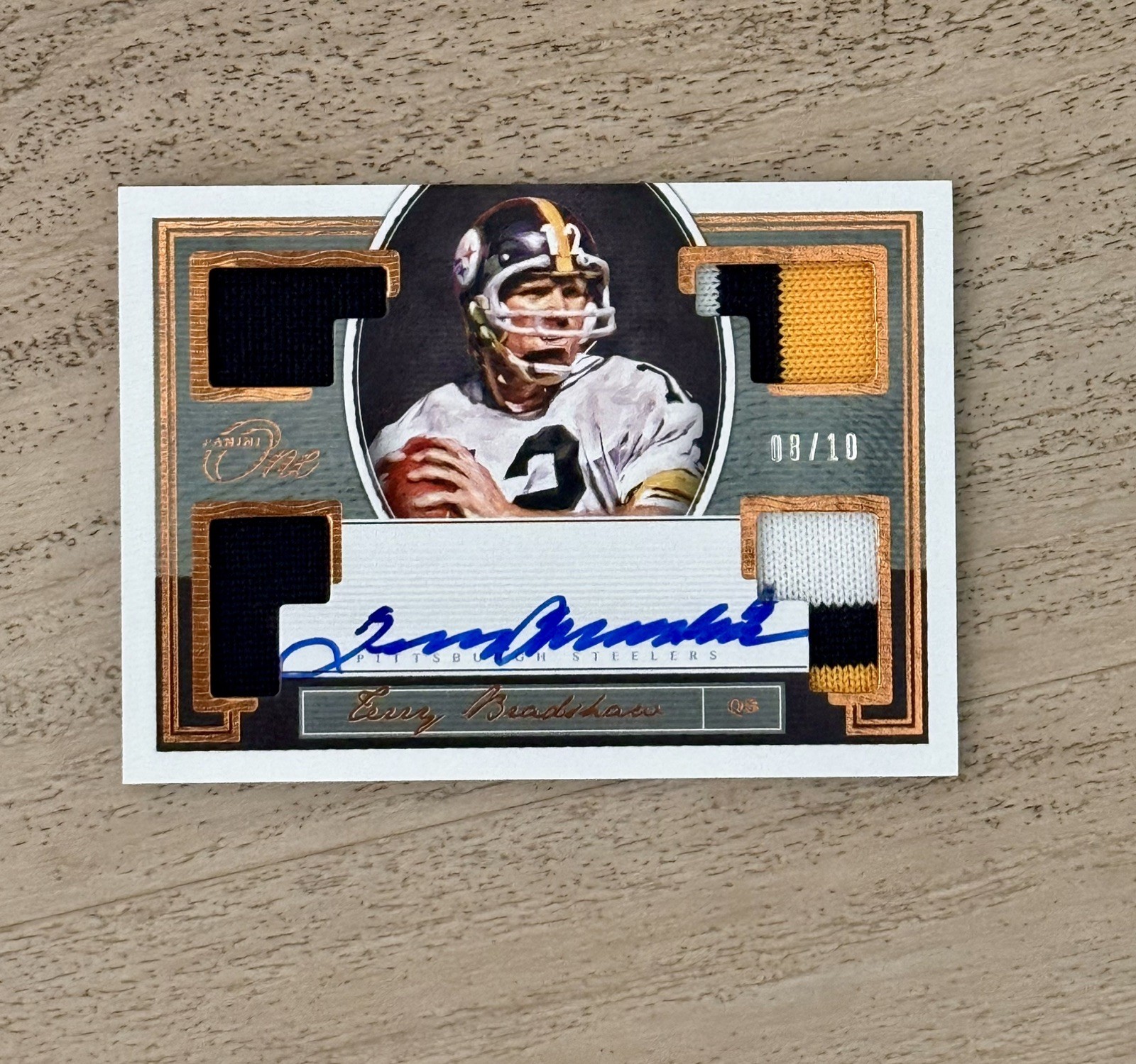 Terry Bradshaw 2018 Panini One Quad Patch Auto QB #92 /10 *GEM* CENTERED-SHARP