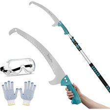 Extendable Tree Trimmer Manual Pole Saw 5-12ft Telescoping Pruning Pole