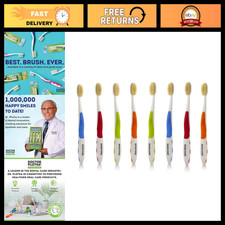 Soft Flossing Manual Toothbrushes for Adults - Pack of 8 Assorted Colors, Oral C
