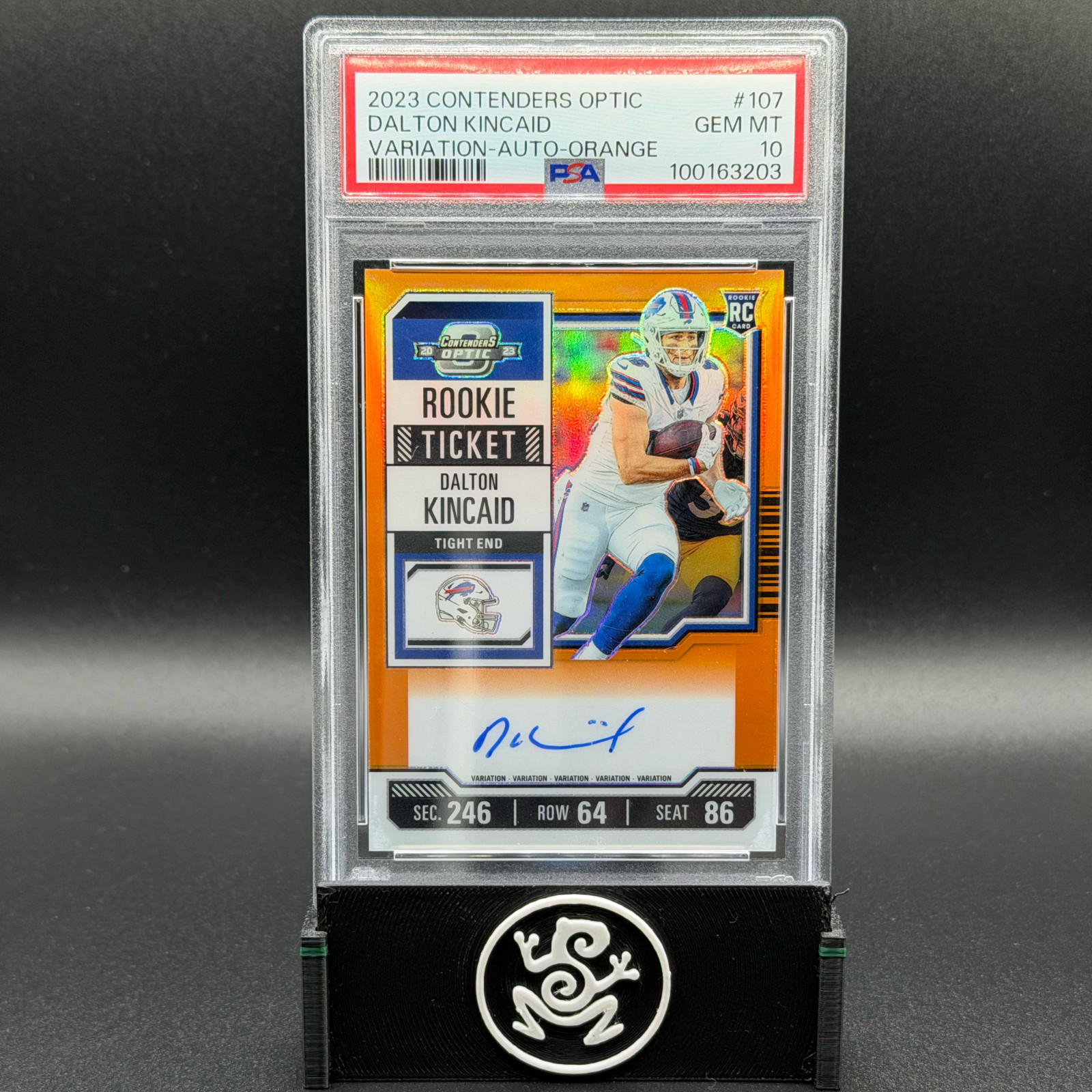 Dalton Kincaid Panini Contenders Optic #107 Variation Autograph Orange
