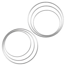 6 Pcs Dream Catcher Rings, Silver Metal Floral Hoops, Metal Rings for Crafts,
