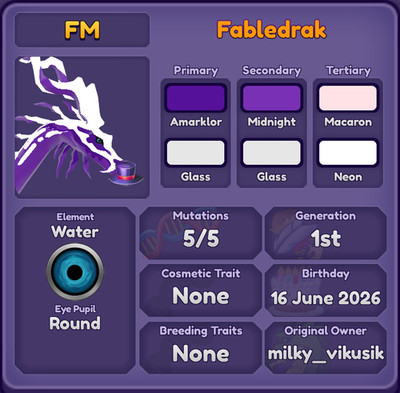 Fabledrak | Dragon Adventures | DA | Roblox | eBay
