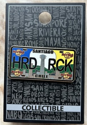 Hard Rock Cafe License Plate Pin Santiago Chile Chile New