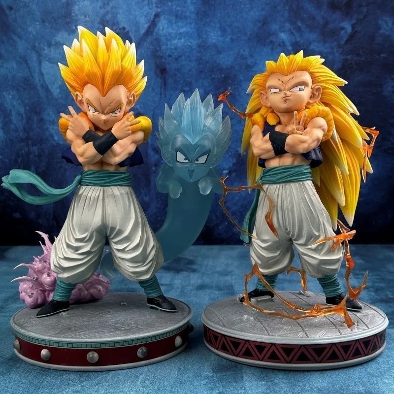 Figura de acción Gotenks SSJ3 Dragon Ball Z Super Saiyan 3 PVC Anime Estatua 25 cm