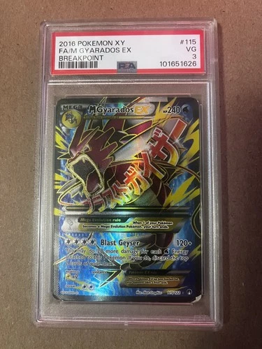 Pokemon Mega 2016 M Gyarados EX 115/122 Full Art XY Breakpoint PSA 3 VG