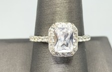 Sterling Silver, CZ Gemstones Cocktail Ring-Sz. 9