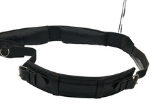 Vintage Leather Horse Training Surcingle Black Fully Adjustable Multiple D Rings