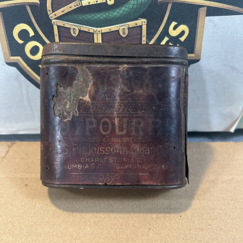 Vintage Pinkussohn Cigar Co Potpourri Tobacco Tin Pipe Smoker Smoking EMPTY R