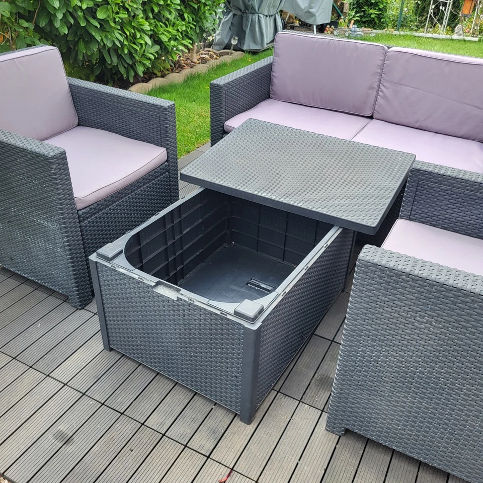 Lounge 4 teilig mit Sitzkissen,grau,gebraucht, VB 100€, nur Selbstabholer - Bild 4 von 4