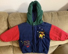 Vintage Disney Catalog Winnie The Pooh Snowy Day Embroidered Colorful Jacket 2T