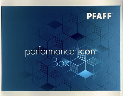 Pfaff performance icon Box m. 40x Gütermann Garn,Schere, Nadeln, Nähfuß, Maßband