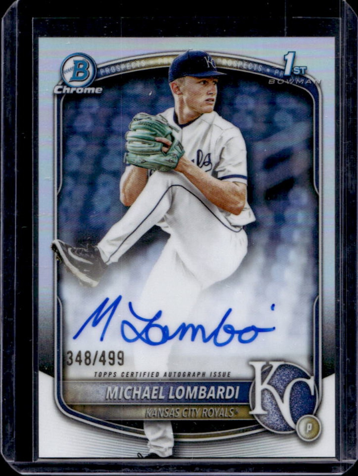 2025 Bowman Draft Michael Lombardi Chrome Auto Refractor 1st #/499 Royals