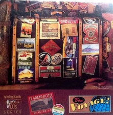 1990 Bon Voyage Suitcase Hotel Le Grand Paris Imperial Vienne 500pc 18X23 Puzzle