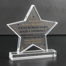 Congratulations Retirement Gifts for Women Men Unique Acrylic Star Plaque