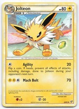 Jolteon 28/90 HGSS Undaunted Non-Holo Pokemon Card MP Surface Scratches