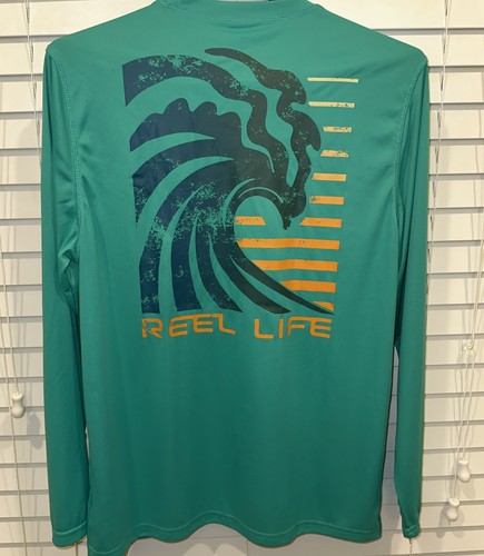 Reel Life Long Sleeve Shirt Men's Small Aqua Fisherman Long Sleeve - Bild 6 von 6