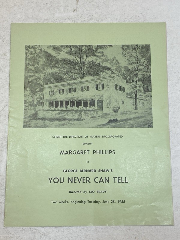 You Can Never Tell 1955 Program Play Olney Theater Margaret Phillips George Shaw