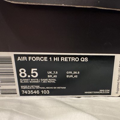 Nike Air Force 1 OG High Summit White/Royal Blue 2015 High Top 743546-103
