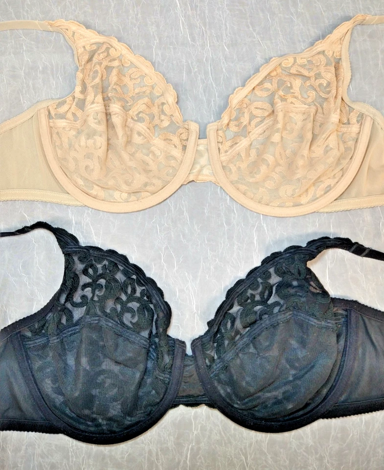 Lote de 2 sujetadores Wacoal con aros, negro y beige, talla 40D Foto 2 de 4
