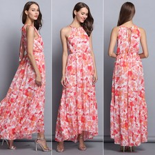 Summer Women Floral Boho Long Maxi Dress Sleeveless Evening Party Beach Sundress