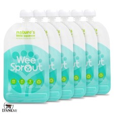 Baby-Safe Double Zipper Food Pouches, 7 Fl Oz Blue   6 Durable Reusable Bags