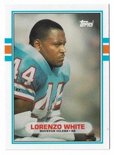 1989 Topps Traded Lorenzo White Extended Rookie Card #10T Houston Oilers XRC. rookie card picture