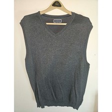 Club Room Men's XL Gray V-Neck Sweater Vest Pullover Knit Sleeveless Gray