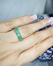 Genuine Natural Emerald 925 Sterling Silver Ring size 6