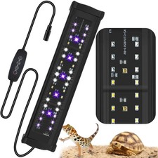 LED UVB Reptile Light with Timer Dimmer, Adjustable 10.0-20.0 UVA UVB Fixtu...