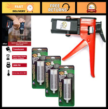 Two-Part Epoxy Adhesive Paste Kit with Dispensing Gun & 3x50ml Cartridges
