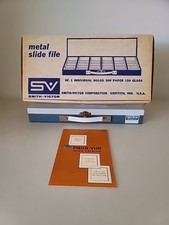 Vintage: Smith-Victor Metal Slide File Box - with Box - 150 slides Included