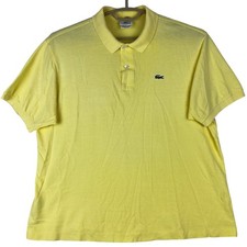 Lacoste Polo Shirt Mens XL 7 Yellow Short Sleeve Pique Cotton Logo