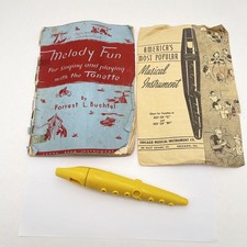 Vintage Swanson Tonette Plastic Flute Recorder W Melody Fun Music Book  Chart