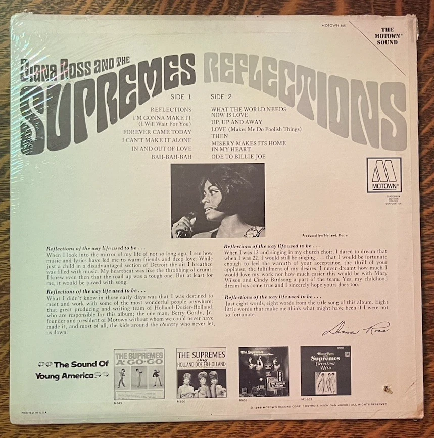 SEALED~12" LP~ DIANA ROSS & THE SUPREMES~ 1969~ REFLECTIONS Foto 4 de 4