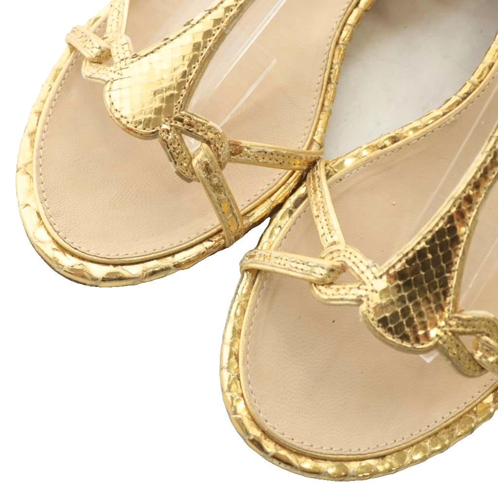 【shoes】CHANEL Python Leather Open Toe Sandals wit… - image 3