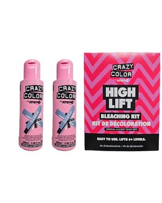 Crazy Color Semi-Permanent Conditioning Hair Dye - 2x Slate & Bleaching Kit 