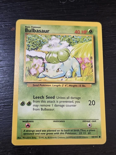 Pokémon TCG Bulbasaur 44/102 Regular Unlimited Uncommon