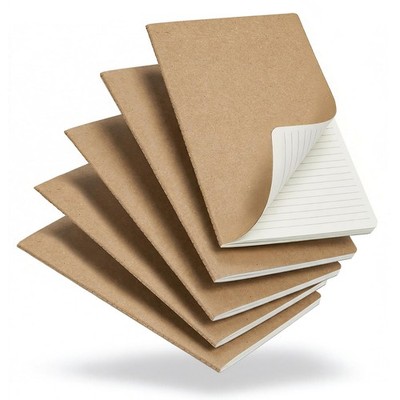 Foliom 5 Pack Kraft Notebooks Bulk A5, 60 Pages Lined Ruled Journals,...