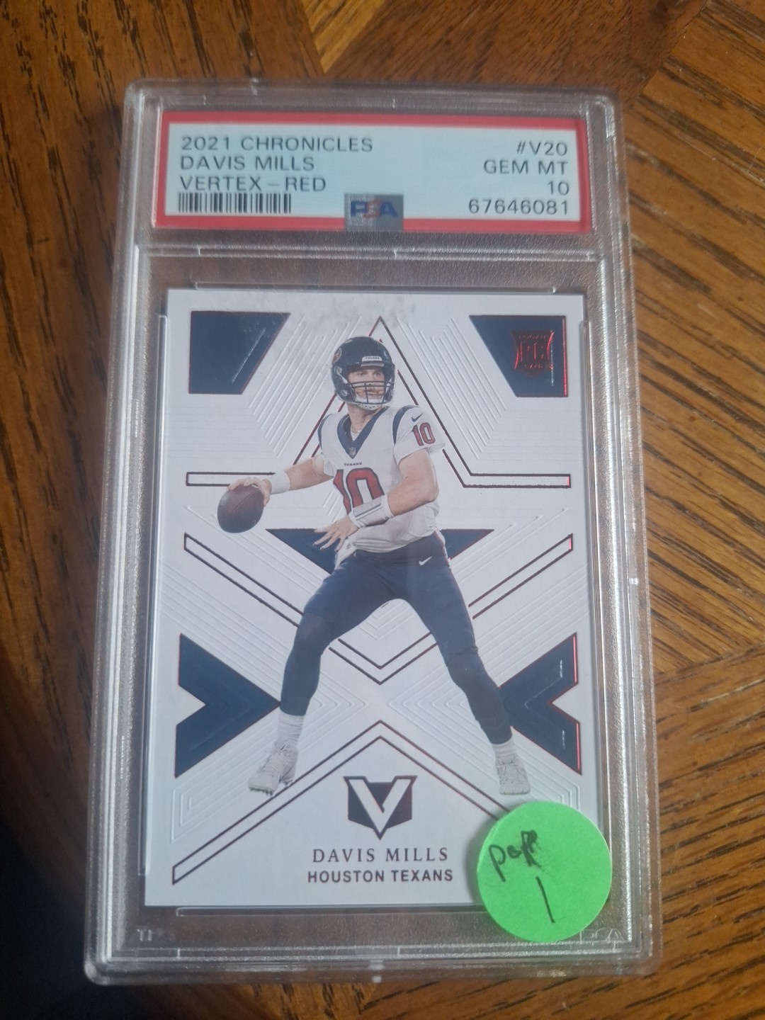 Davis Mills Panini Chronicles Vertex #V20 Red