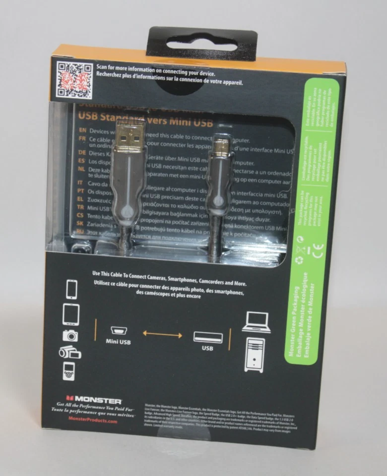 🔌 Cable USB a Mini USB Monster Essentials – 0.5M / 1.64FT – NUEVO EN CAJA Foto 2 de 4
