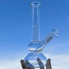 Clear Glass Water Pipe Complete Set - 10 Inch Bong Hookah Shisha with 14mm Bowl
