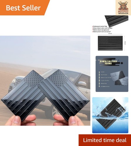 New ListingStylish 3D Embossed Black Flag Decal - 5"x3" Sticker for Cars, Trucks & More