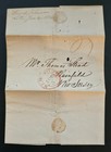 1836 Stampless Cover RED Handstamp Postmark New York JAN 5 Plainfield NJ Letter — photo 3