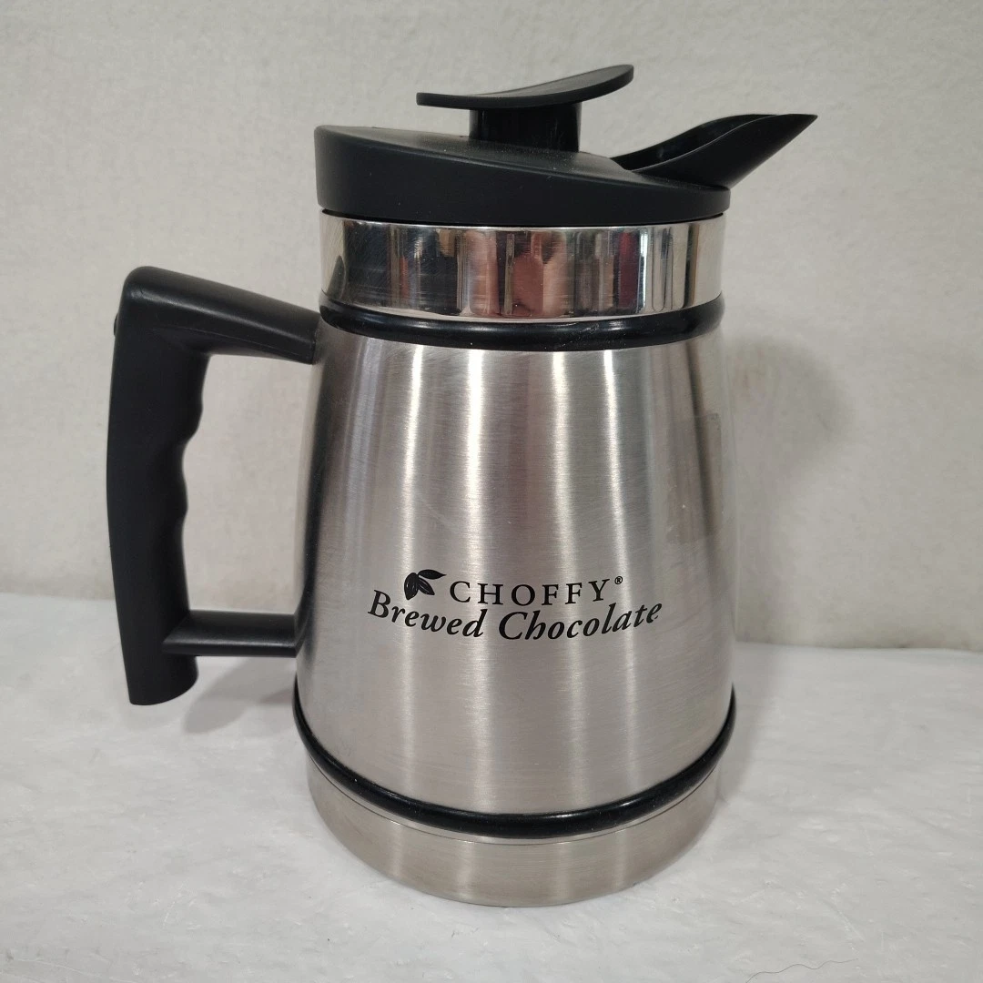 Choffy Brewed Chocolate Press Pitcher Stainless Steel Black Planetary Design