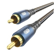 Subwoofer Cable Audio Cable 24K Gold-Plated Nylon Braided 10ft/3m RCA to RCA