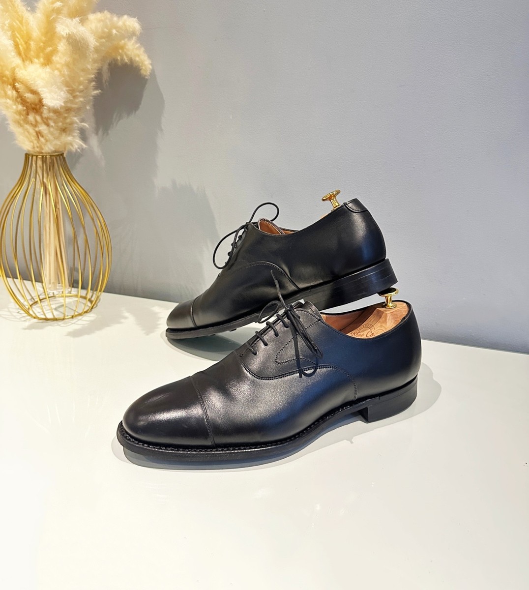 Joseph Cheaney Alfred Capped Oxford Black Calf Leather UK F - Main Image