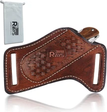 Leather Knife Sheath for Belt Pocket Folding Knife Holder Compact Draw Knifes Ca