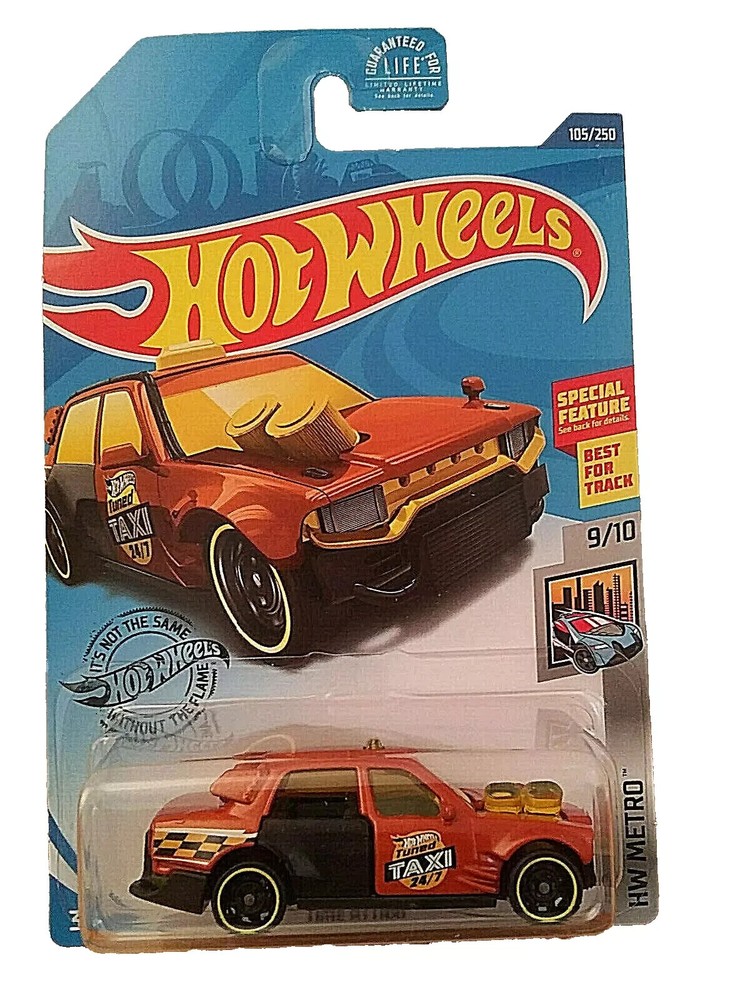 Hot Wheels 2020 Time Attaxi #105 HW Metro 9/10 Dark Orange