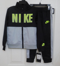 NWT 2pc Nike Black Gray Volt Coat  Pants Set Tracksuit sz 4t